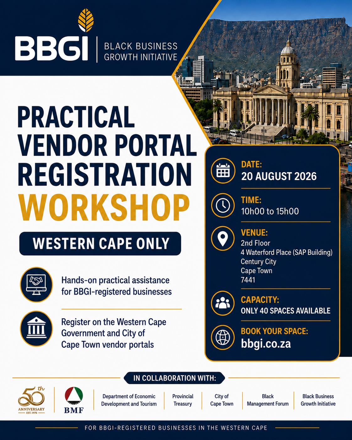 Business Registration on the WC Government's vendor portals - a Practical Workshop